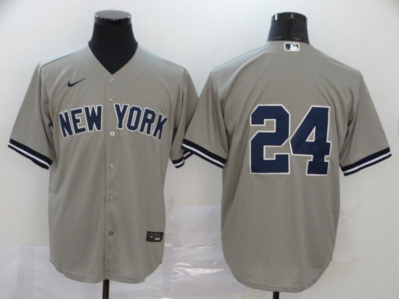 Men New York Yankees #24 No name Grey Nike Game MLB Jerseys